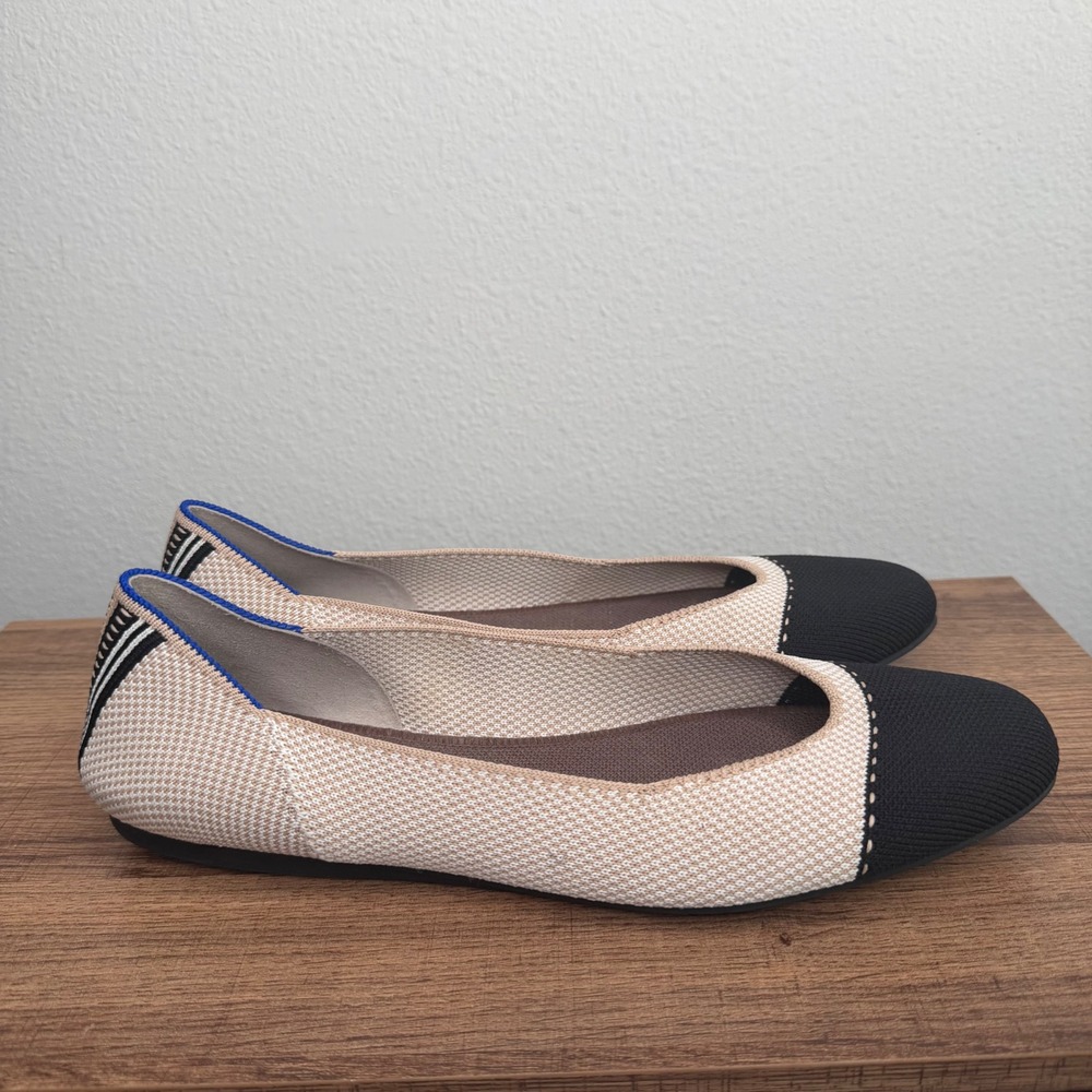 Rothy's The Square Tuxedo Flats Womens 11 Minimalist Knit Workwear Travel Shoes - Picture 7 of 10